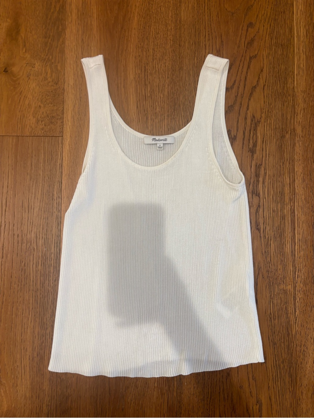 Madewell Cream Ribbed Scoop Tank